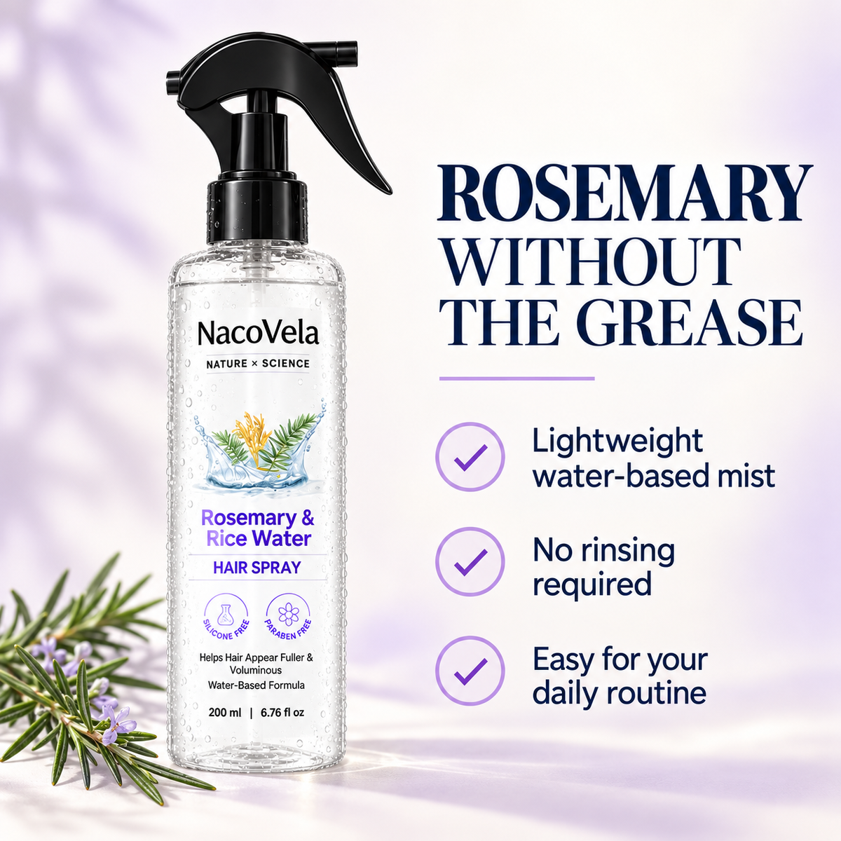 NacoVela®   Rosemary Hair Fragrance Spray