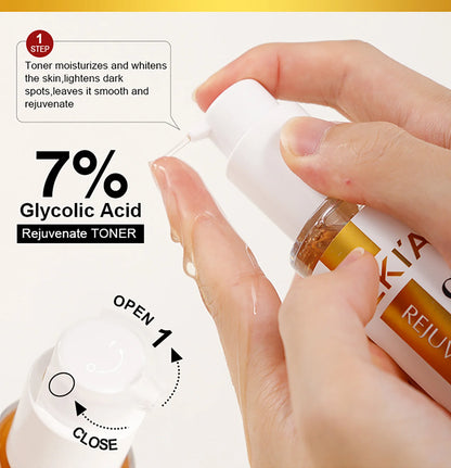 LKIAE Skin Brightener Set, Lightening, Hydration, Clean Stains, Remove Acne, Fine Lines, With Fruit Acid, Centella Asiatica