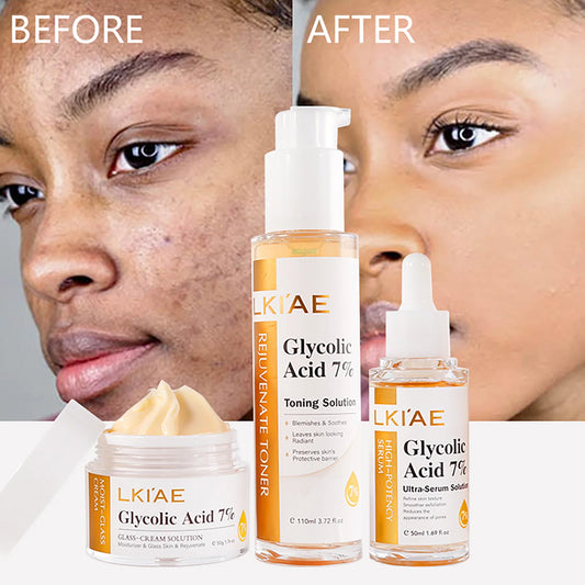LKIAE Skin Brightener Set, Lightening, Hydration, Clean Stains, Remove Acne, Fine Lines, With Fruit Acid, Centella Asiatica