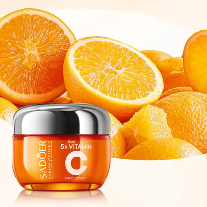 SADOER 5x Vitamin C Skincare Set - Brightening Face Serum, Toner & Moisturizing Cream, Hydrating  Korean Beauty Essentials