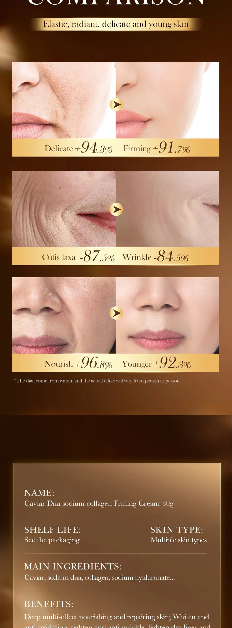 Anti-Wrinkle Face Cream Collagen Pearl Firming Lift Fade.