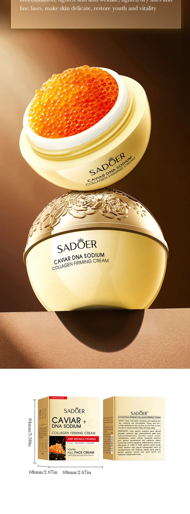 Anti-Wrinkle Face Cream Collagen Pearl Firming Lift Fade.