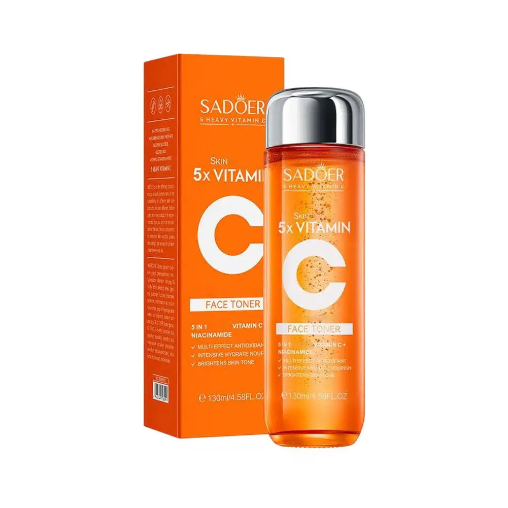 SADOER 5x Vitamin C Skincare Set - Brightening Face Serum, Toner & Moisturizing Cream, Hydrating  Korean Beauty Essentials