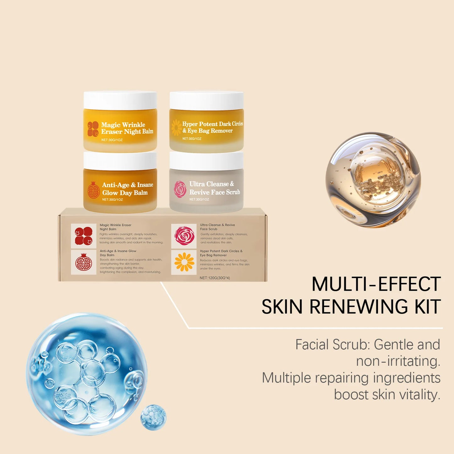 Multi-Functional Day and Night Set, Moisturizing and Hydrating, Skin Barrier Care, Suitable for Facial and Eye Area Day and Nigh