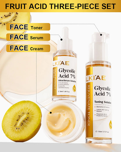 LKIAE Skin Brightener Set, Lightening, Hydration, Clean Stains, Remove Acne, Fine Lines, With Fruit Acid, Centella Asiatica