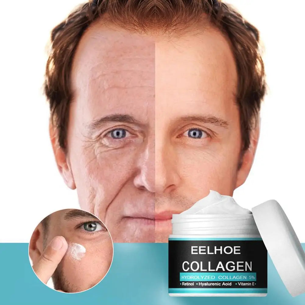 Collagen Creams For Men Smooth Wrinkle Younger Face Cream Firming Moisturizing Hyaluronic Acid Whitening Cream Facial Skin Care