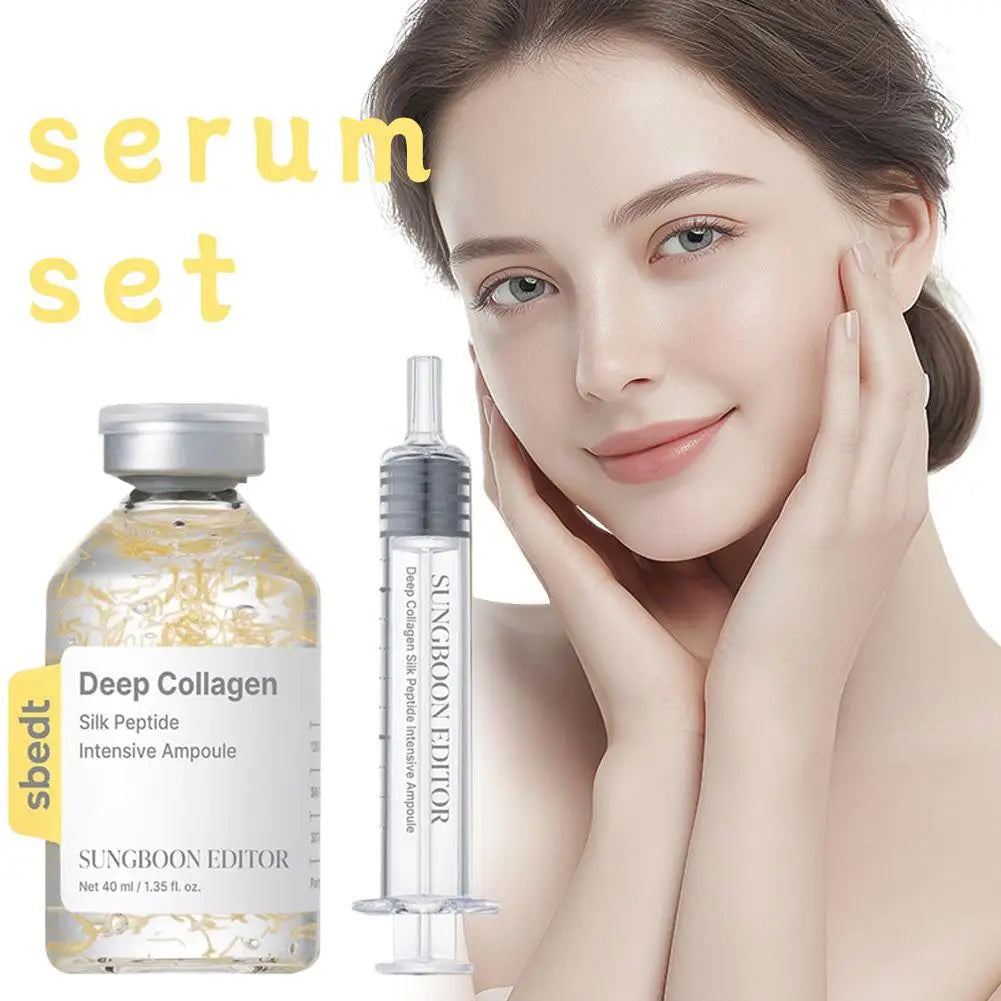 40ml Korean Silk Collagen Essence Serum Deep Peptide Intensive Revitalizing Face Cream.