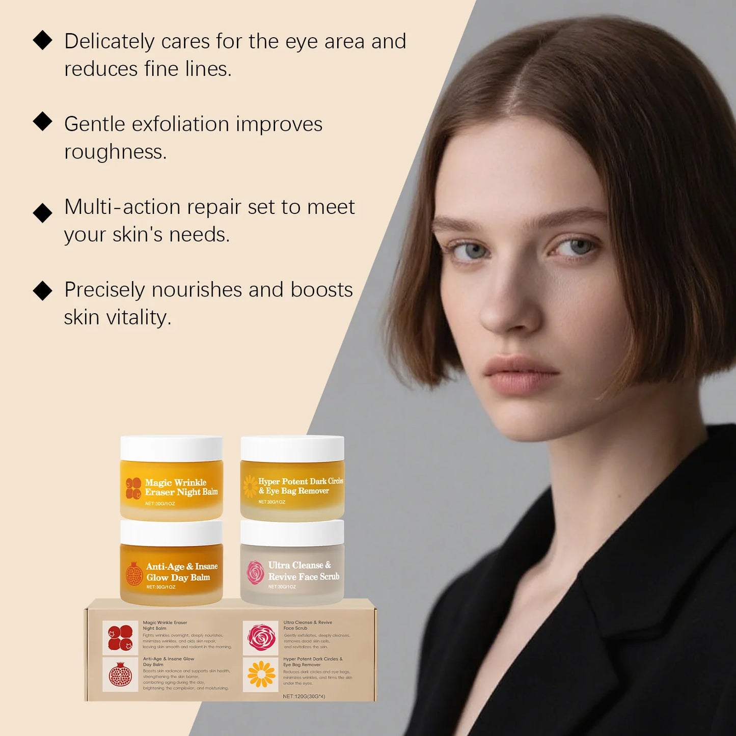 Multi-Functional Day and Night Set, Moisturizing and Hydrating, Skin Barrier Care, Suitable for Facial and Eye Area Day and Nigh