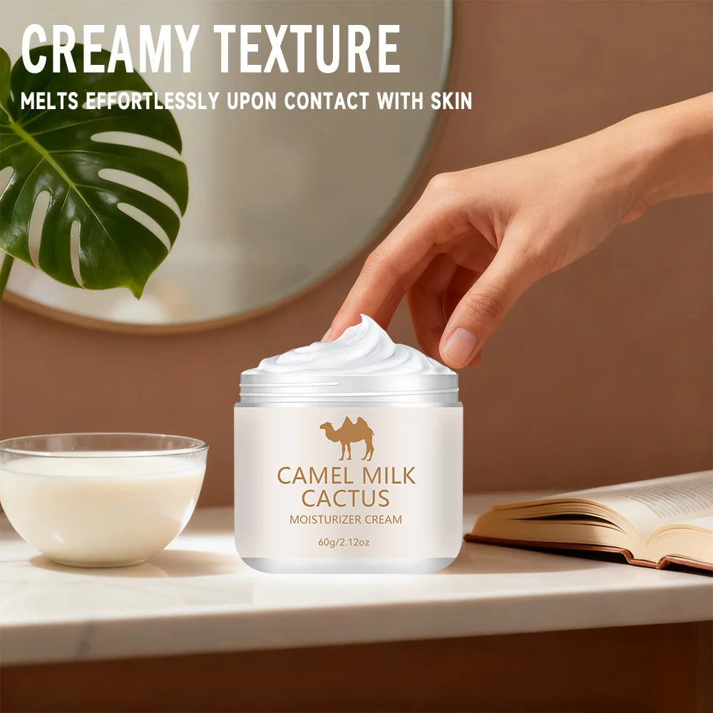 【Camel Milk & Cactus】Moisturizing Cream - 72-hour hydration, brightens skin.  Gentle formula for sensitive skin, universal beige