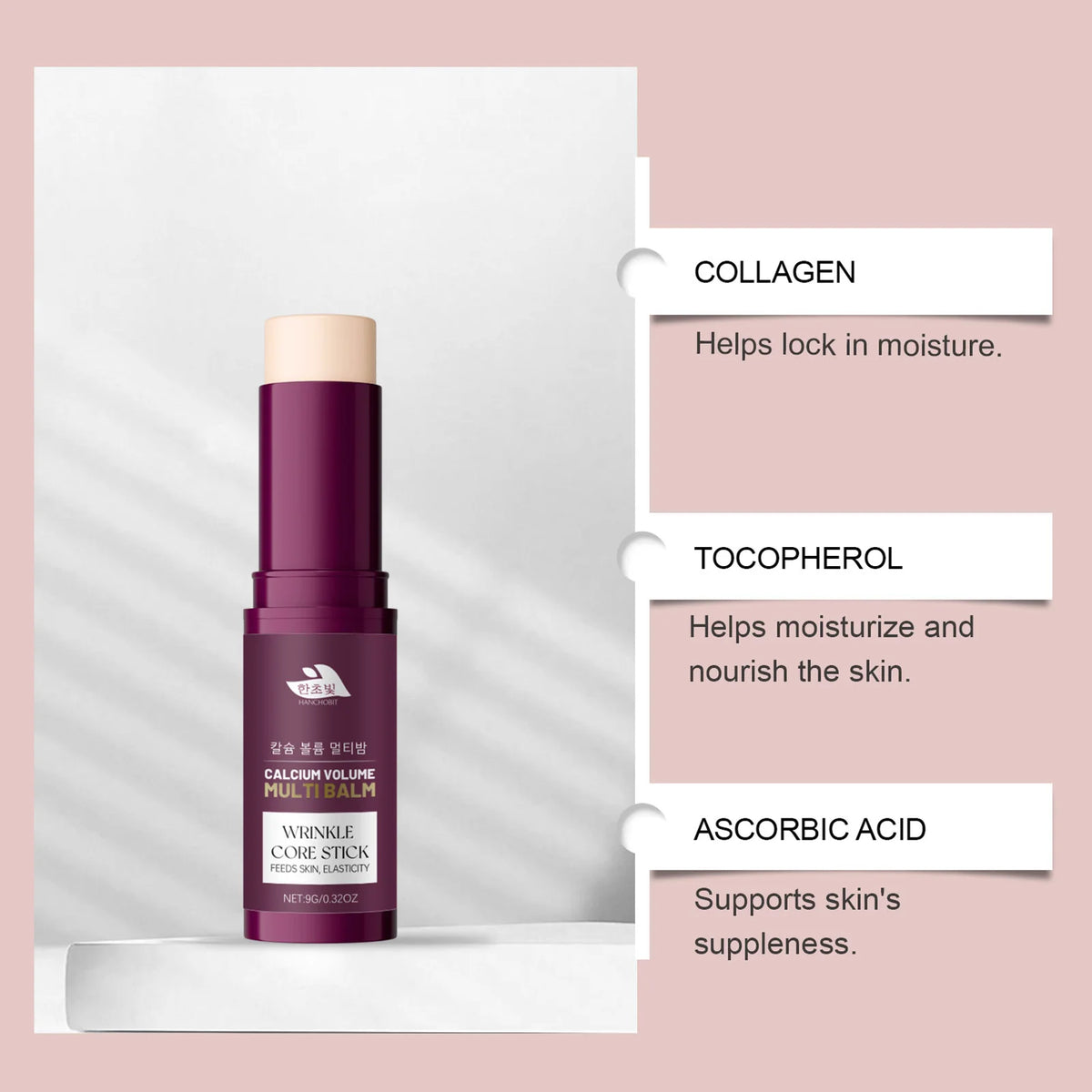 Cemenrete Calcium Multi Balm Hydrating Face And Body Moisturizer Stick For Dry Skin Deeply Hydrates Anti-Aging Daily Skincare