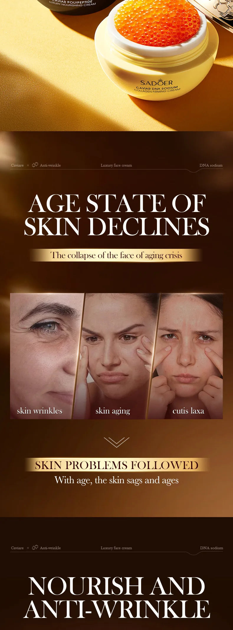 Anti-Wrinkle Face Cream Collagen Pearl Firming Lift Fade.