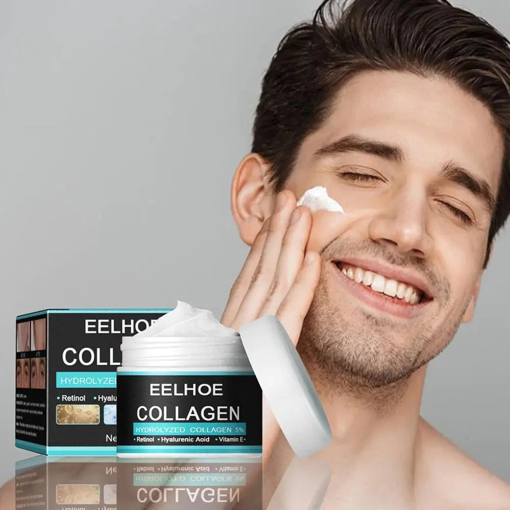 Collagen Creams For Men Smooth Wrinkle Younger Face Cream Firming Moisturizing Hyaluronic Acid Whitening Cream Facial Skin Care