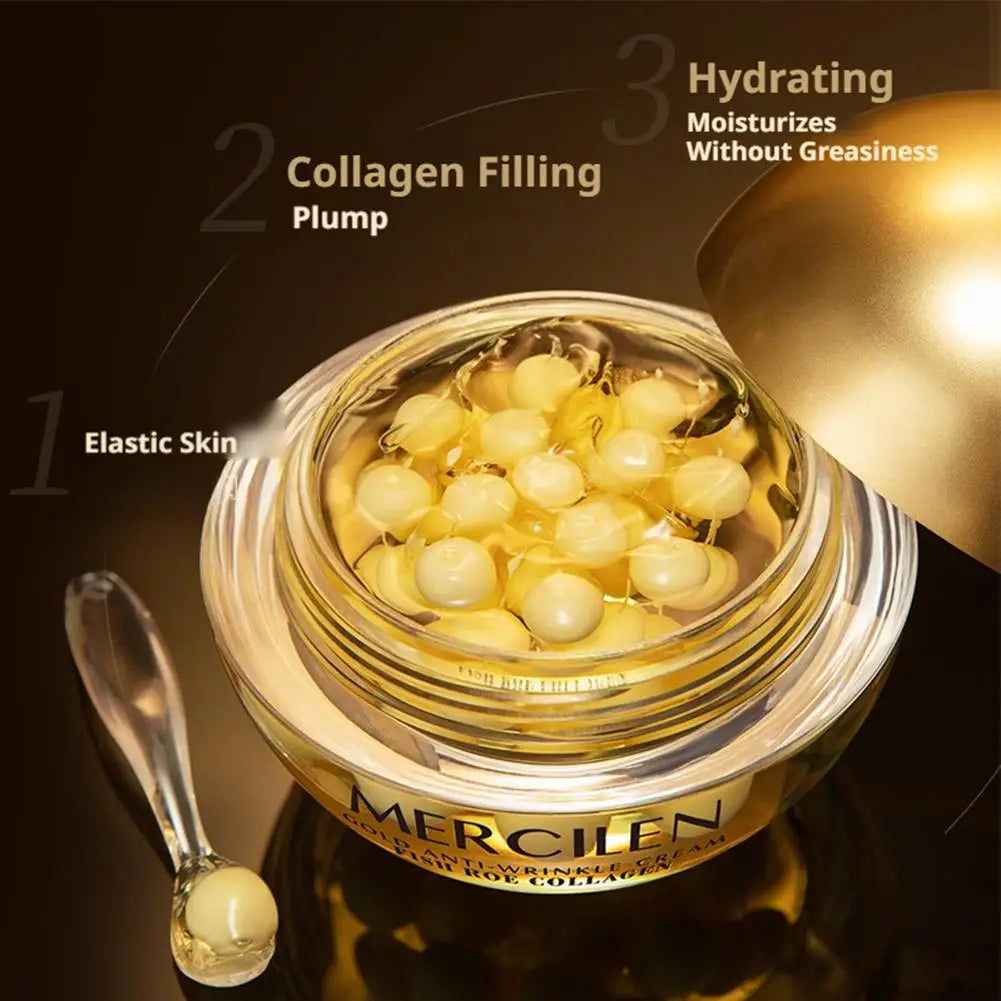 MERcilen Anti-Aging Gold Collagen Cream Wrinkle Firming Hydrating Moisturizing Nourishing Repairing Daily Skin Care