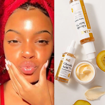 LKIAE Skin Brightener Set, Lightening, Hydration, Clean Stains, Remove Acne, Fine Lines, With Fruit Acid, Centella Asiatica