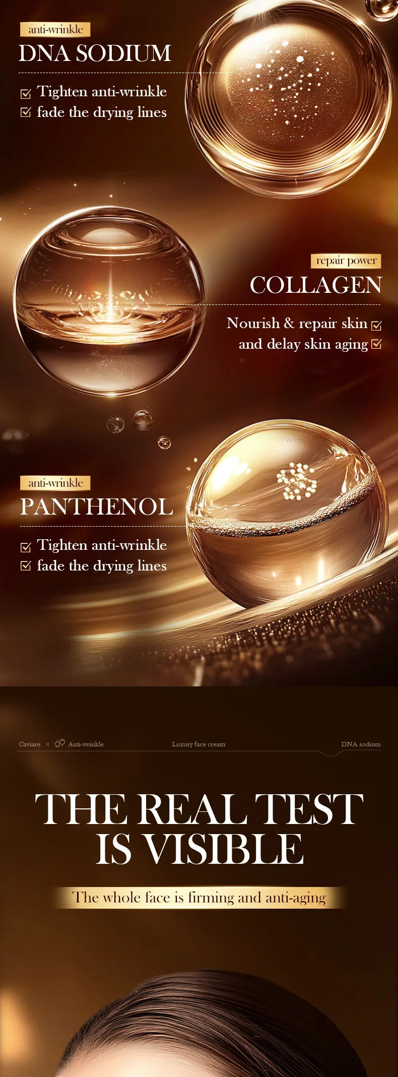 Anti-Wrinkle Face Cream Collagen Pearl Firming Lift Fade.