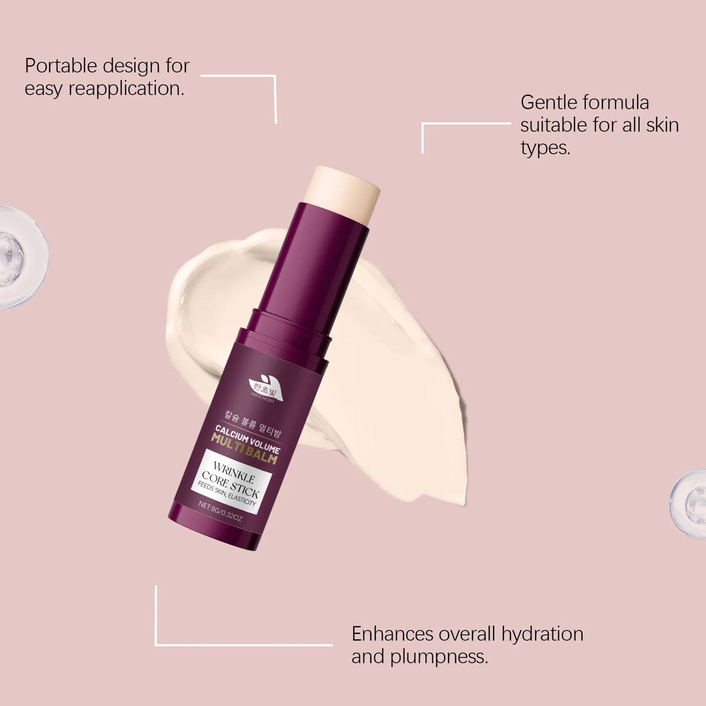 Cemenrete Calcium Multi Balm Hydrating Face And Body Moisturizer Stick For Dry Skin Deeply Hydrates Anti-Aging Daily Skincare