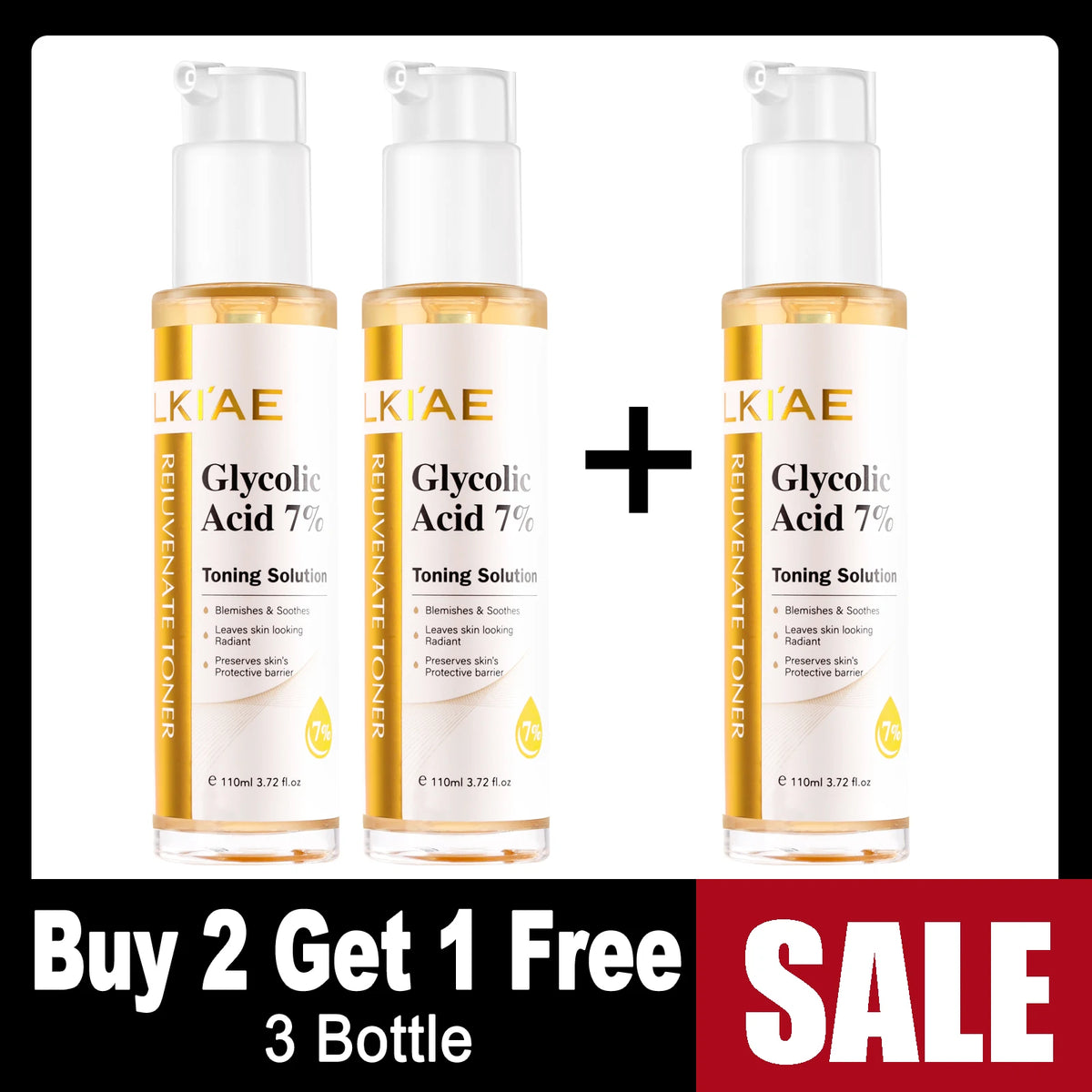 LKIAE Skin Brightener Set, Lightening, Hydration, Clean Stains, Remove Acne, Fine Lines, With Fruit Acid, Centella Asiatica